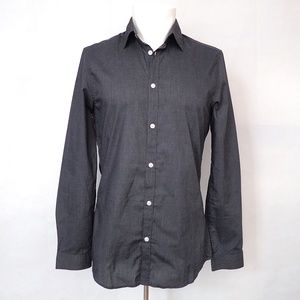 H&M Solid Charcoal Easy Iron Dress Shirt